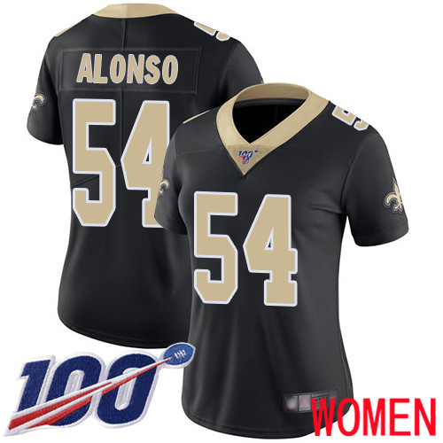 New Orleans Saints Limited Black Women Kiko Alonso Home Jersey NFL Football #54 100th Season Vapor Untouchable Jersey->youth nfl jersey->Youth Jersey